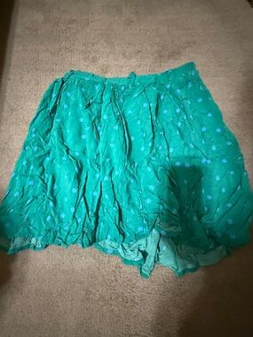 Xhilaration green Polka Dot Skirt | Elastic Waist | Pockets | Flowy Mini